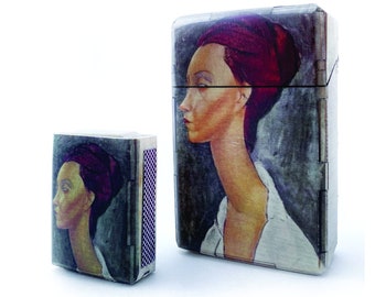 Albertina Amedeo Modigliani, Zigarettenetui und Streichholzer Schachtel aus Holz