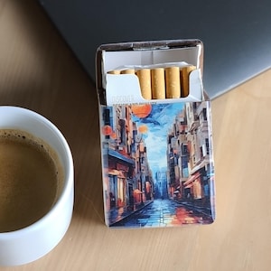 Portasigarette personalizzato in legno, regalo per papà fumatore, scatola di sigarette vintage