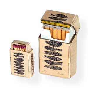 Scatola per sigarette in legno – stile vintage | Portasigarette personalizzato | regalo per papà