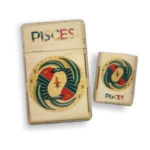 pisces cigarett case, gift for zodiac lovers, joint case