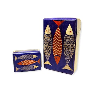 Portasigarette a forma di pesce in legno, scatola di sigarette retrò, regalo per papà