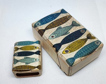 Cigarette Case Fish Smoker Gift for Him Vintage Christmas Gift