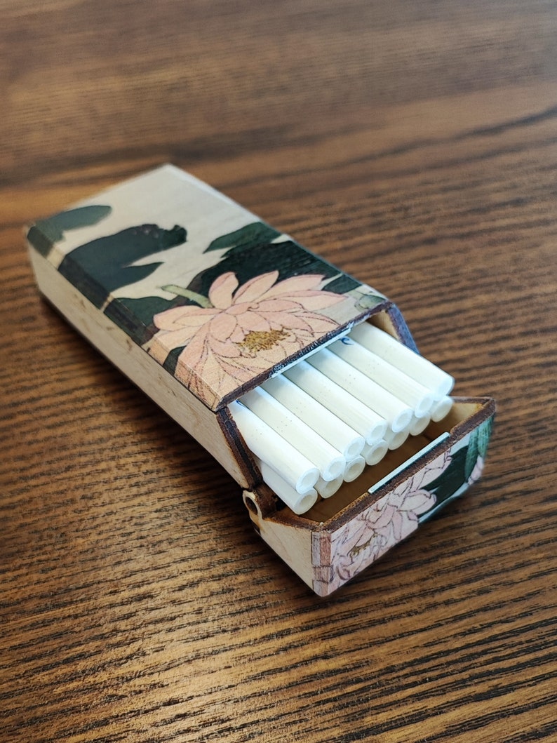 slim cigarrette case, 100 mm cigarettes case wood image 8