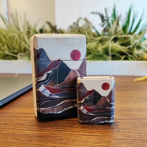 Portasigarette in legno con fiammiferi, regalo per la festa del papà, regalo per papà