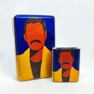 Portasigarette Freddie con fiammiferi, portasigarette in legno, regalo per lui
