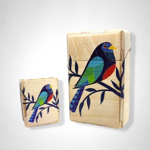 Pitillera para 20 cigarrillos, pitillera con cerillas, regalo para fumadores, caja para porros