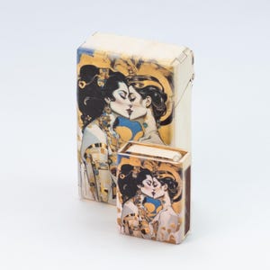 Portasigarette in legno, scatola per sigarette vintage, regalo per lei