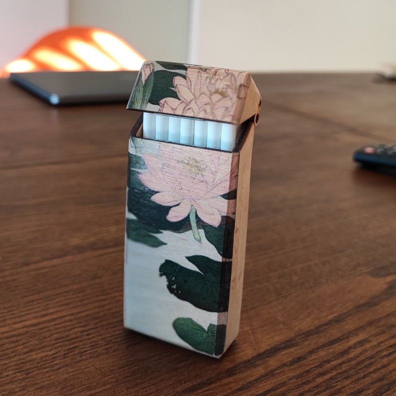slim cigarrette case, 100 mm cigarettes case wood image 4