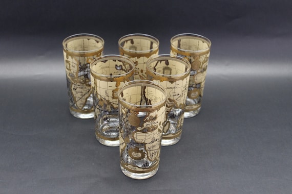 Vintage Hollywood Regency Style Highball Glasses, Set of 8, ca