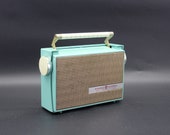 1958 General Electric P-726B All Transistor Radio Turquoise Portable Lunchbox Radio