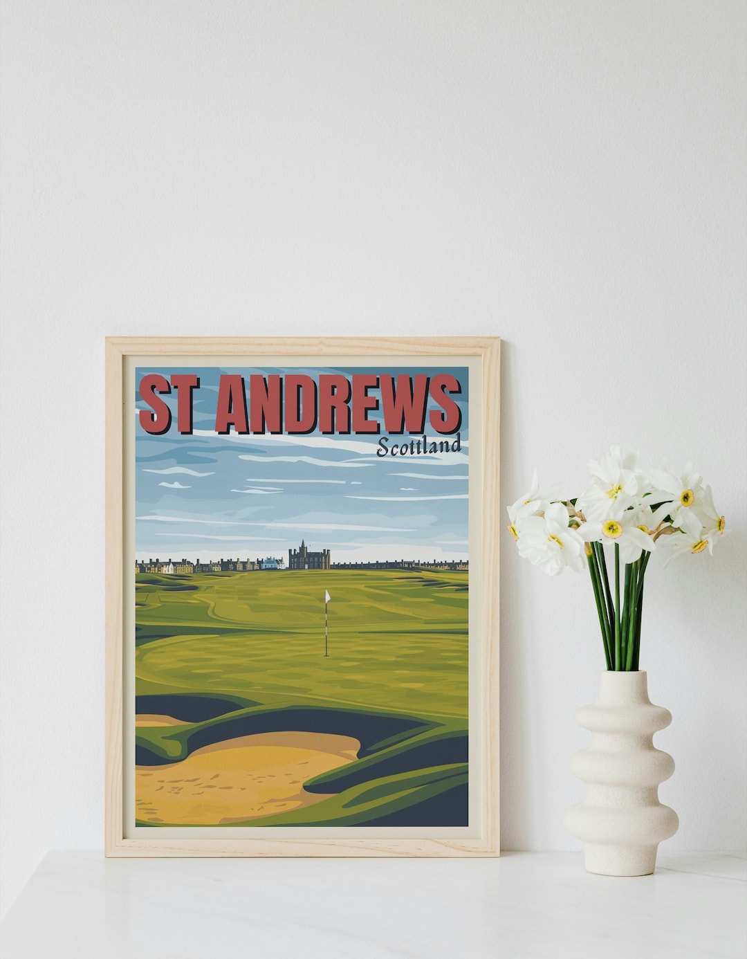 St. Andrews Golf Art, Scottland Golf Minimalist Travel Poster - Retro ...