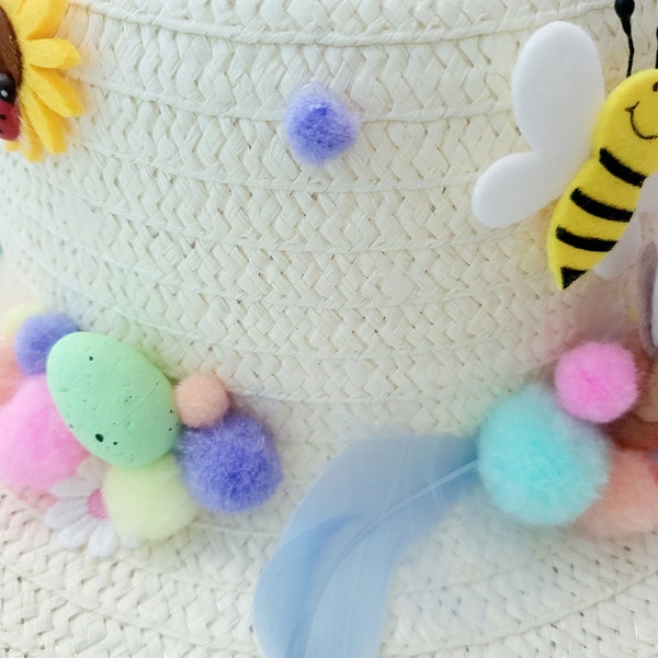 Easter Bonnet Age 7+ years hand decorated (could fit adult, max head circumference 22 inch)