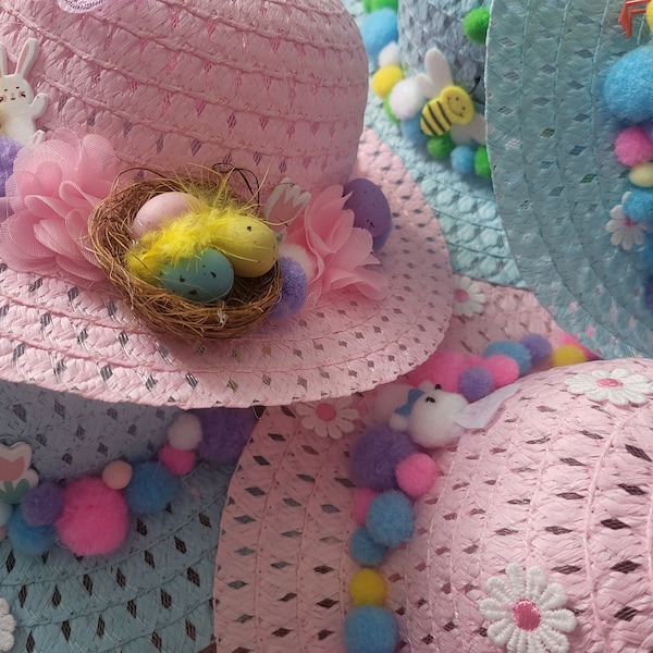 Childs Easter hat bonnet. Fancy dress.  Various colours, designs vary.