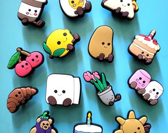 14 Trendy Kawaii smiley face shoe charms girls boys age 4+