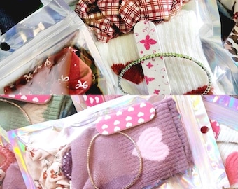 Lot de 3 sacs de fête préremplis pour fille, chaussettes, accessoires pour cheveux, bijoux à partir de 8 ans