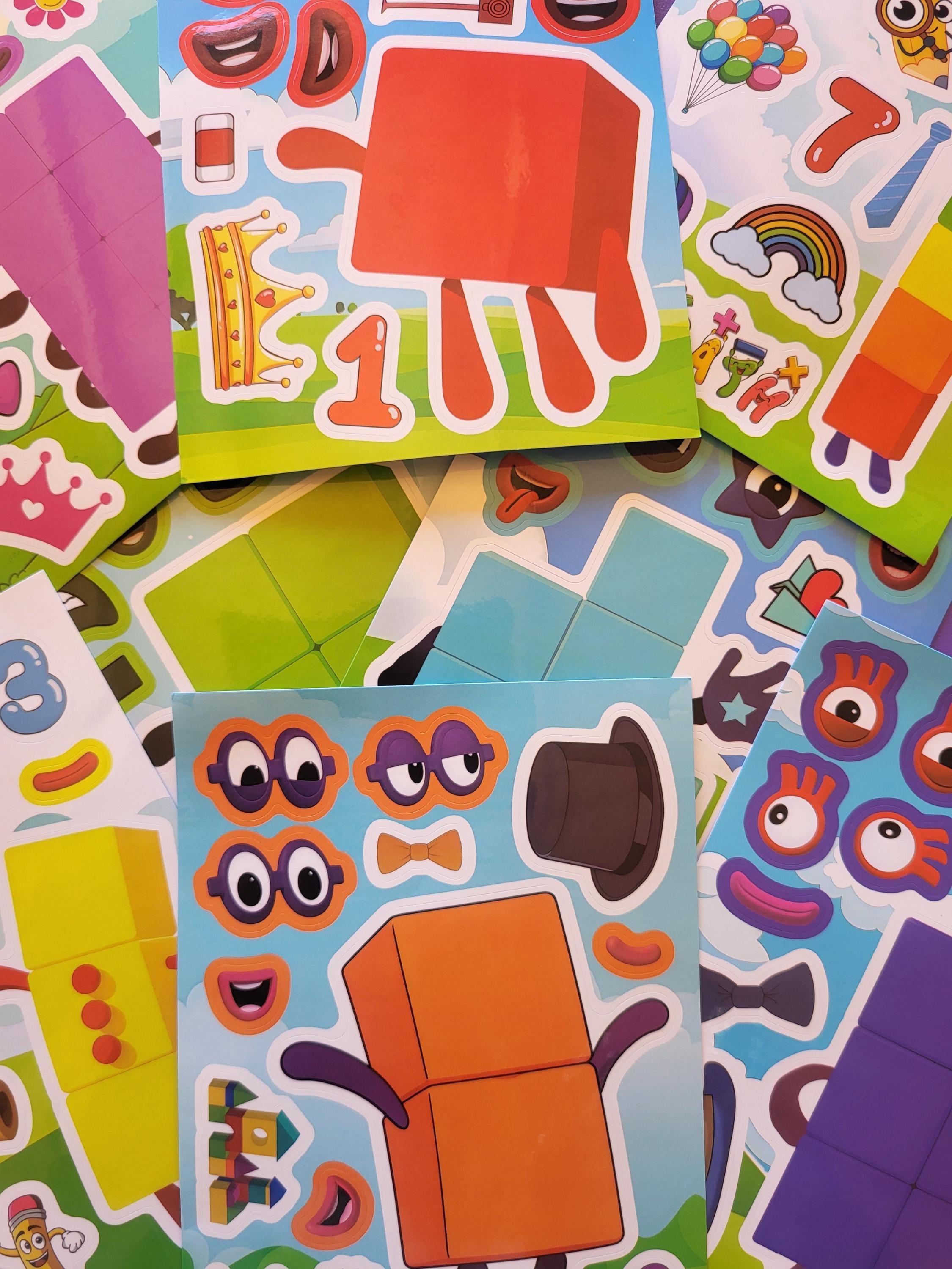 Counting Blocks 61 Stickers and 8 Make a Face Activity Sheets - Etsy