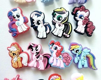15 ciondoli per scarpe da bambina a forma di pony e cavallo