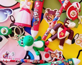 Divers produits de remplissage de sac de fête Mario Luigi porte-clés stylos autocollants tatouage sacs à crayons cotillons anniversaire noël âge 5 ans et plus