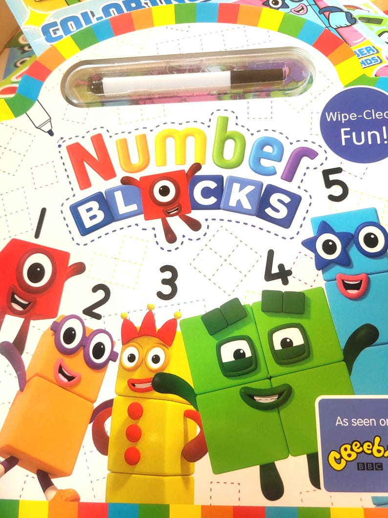 Number Blocks Activity Book Stickers Colouring Drink Bottle Bumper Fun ...