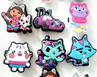 12 or 14 Gabby Doll House cartoon shoe charms jibbitz girls boys age 4+