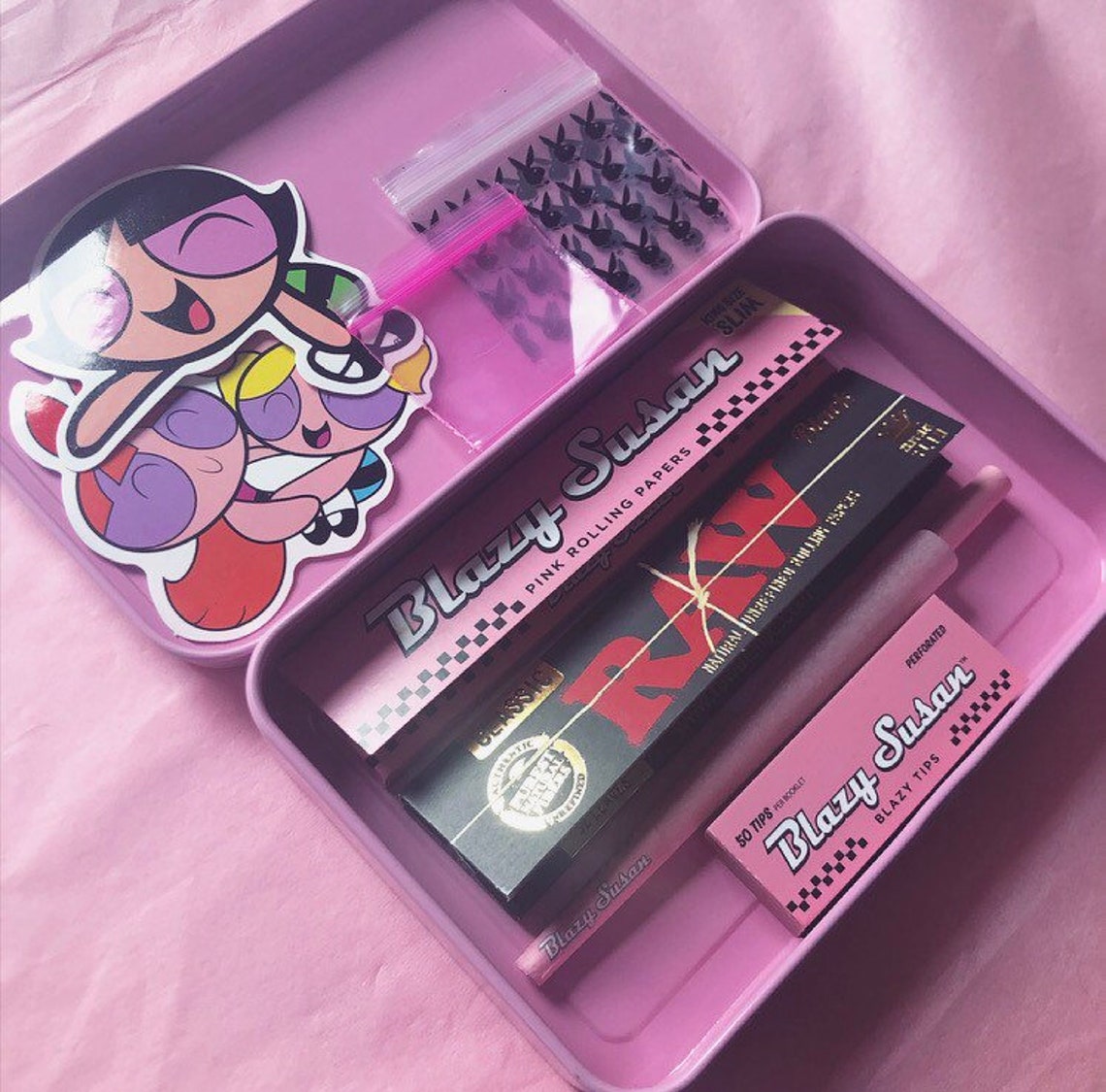 Pink Girly Stoner Tin / Kit gift / Bundle Etsy