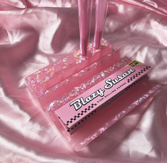 Handmade Resin Baby Pink Playboy Glitter Rolling Tray / Holder - Etsy