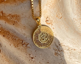 Gold Om Pendant - Etsy