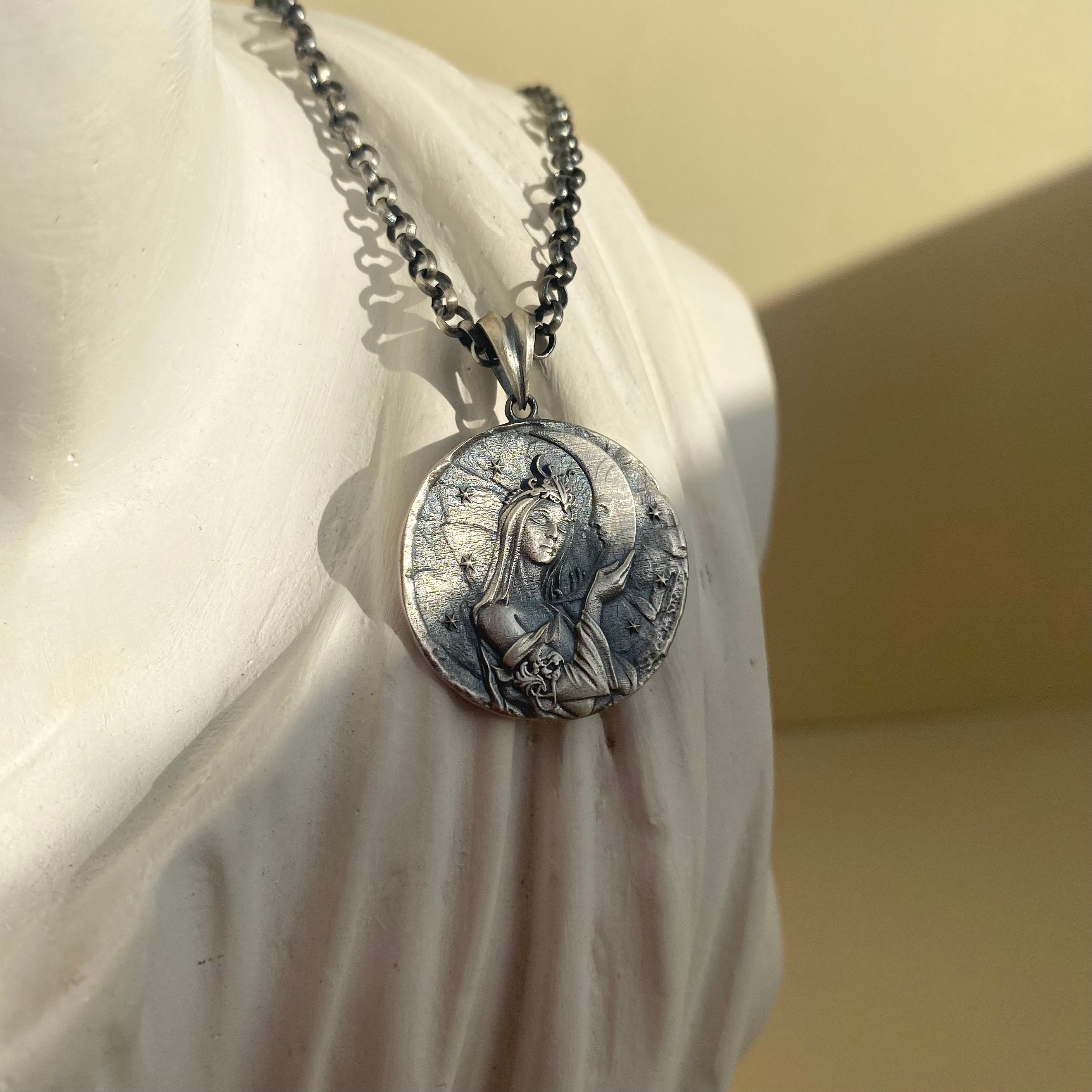 Moon and Stars Silver Jewelry Selene Goddess of the Moon - Etsy