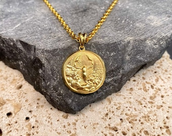 Handmade Gold Plated Scorpio Zodiac Necklace: 925 Silver Pendant