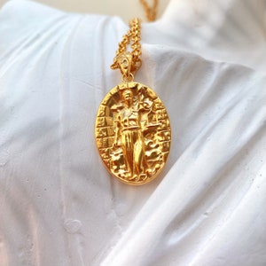 Gold Libra Zodiac Sign Necklace: Ancient Astrology Pendant image 1