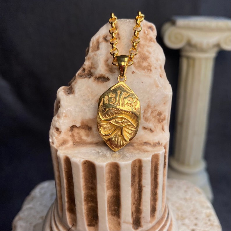 Gold Filled Eye of Horus Pendant: Ancient Egyptian Protection Necklace image 5