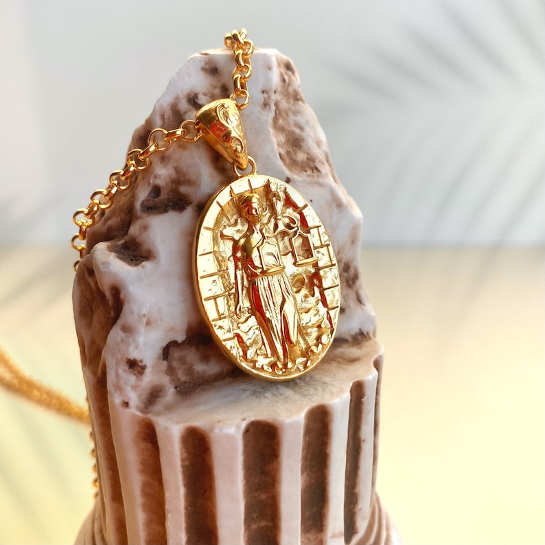 Gold Libra Zodiac Sign Necklace: Ancient Astrology Pendant image 3
