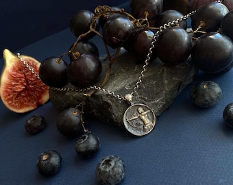 Silber Artemis Diana Halskette: Griechische Göttin Artemis Medaillon Schmuck