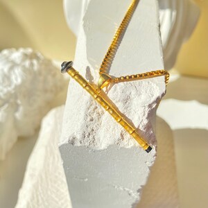 Gold Plated Ney Necklace: Sterling Silver Sufi Jewelry