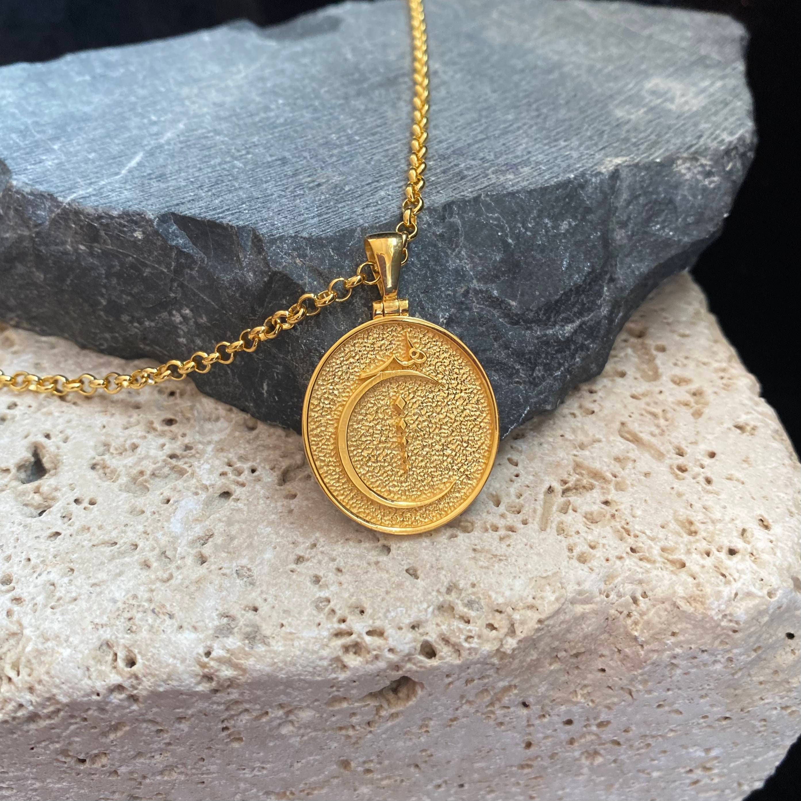 人気満点 Yellow Pendant, Religious Rumi Color Mevlana Vermeil Gold アクセサリー