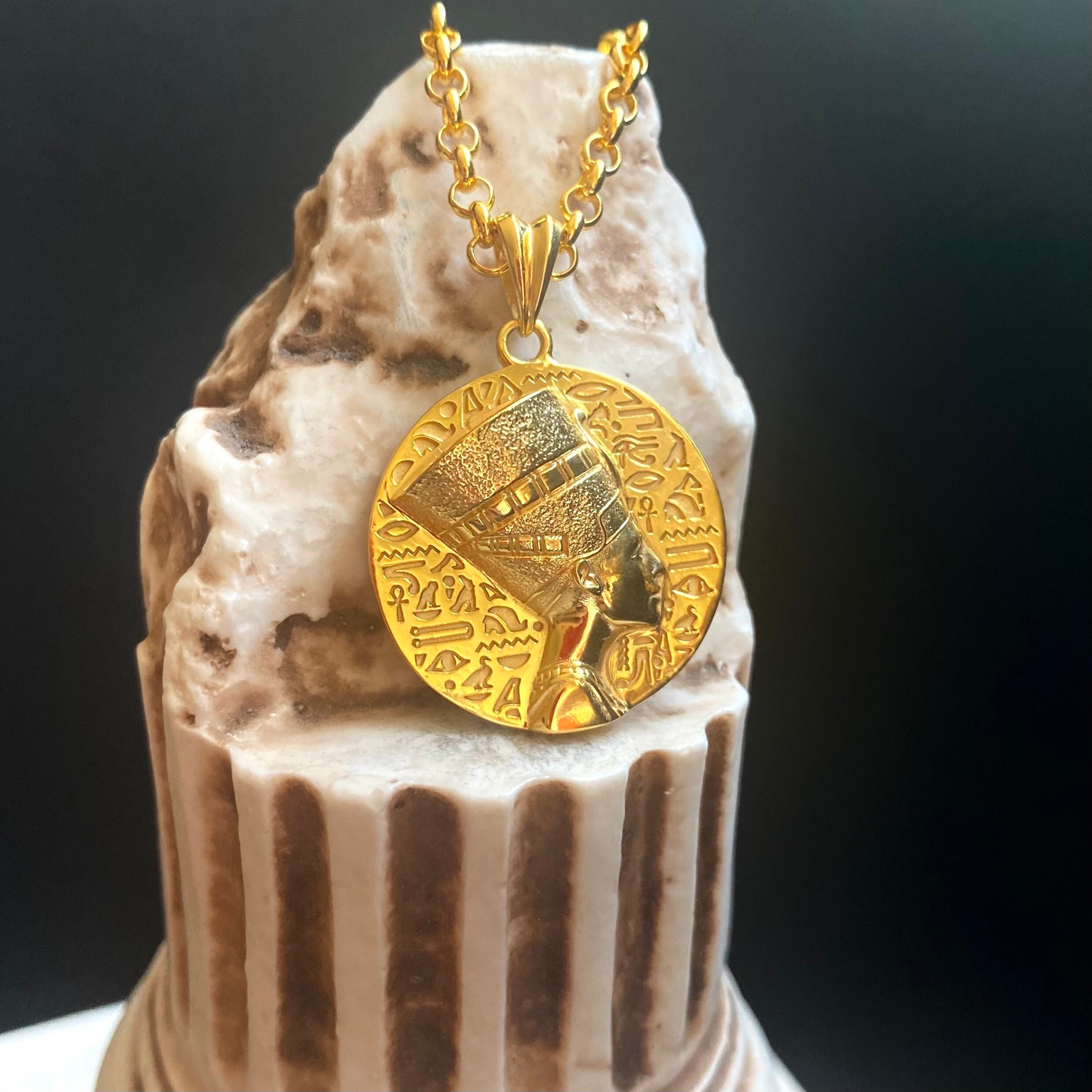 Gold Nefertiti Egyptian Necklace, 14k Goddess Pendant, 18k Hieroglyph Medallion, Egyptian Symbols Gift Shop, Unique Jewelry Gift for Wife - Etsy Gold Nefertiti Egyptian Necklace, 14k Goddess Pendant, 18k Hieroglyph Medallion, Egyptian Symbols Gift Shop, Unique Jewelry Gift for Wife - Etsy
