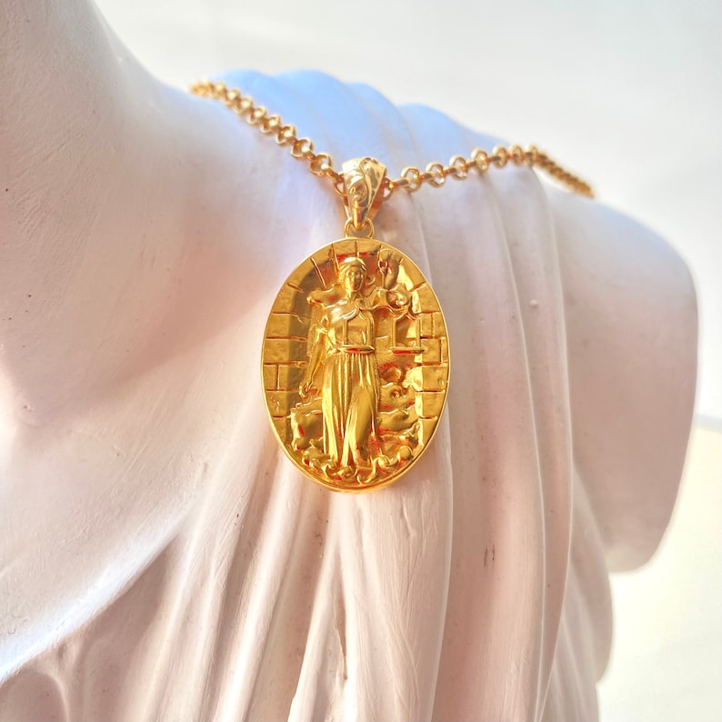 Gold Libra Zodiac Sign Necklace: Ancient Astrology Pendant image 4