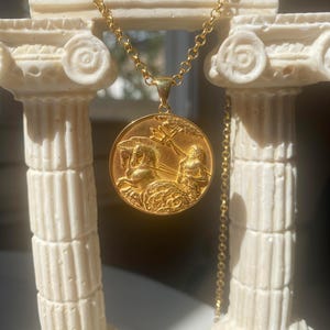 Poseidon Greek Necklace For Men, God Of The Sea Ancient Mythology Pendant, Trident Necklace, Poseidon Pendant Gift For Boyfriend