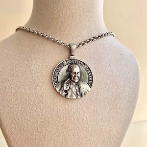 Katholiken Pope Francis Schmuck, Silber Christen Herren Anhänger, religiöse Halskette, Führer der römisch-katholischen Kirche, Weihnachtsgeschenk