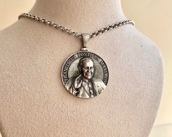 Collana Con Ciondolo Ala Di Papa Francesco – Gioiello Religioso Personalizzabile – Acciaio Inox 50cm – Regalo Cristiano - 3