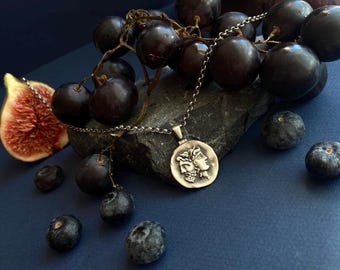 Silver Janus Roman Coin Pendant, Double Sided Necklace, Chariot Medallion