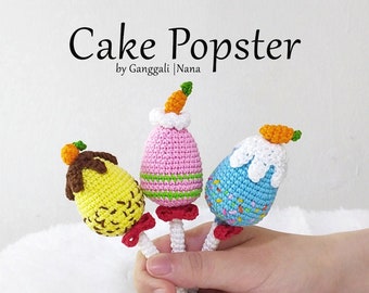 Amigurumi pattern, crochet pattern, Cake Popster
