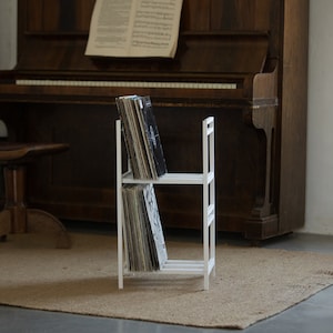 metal shelf for lp records, metal vinyl storage, white metal shelf for records