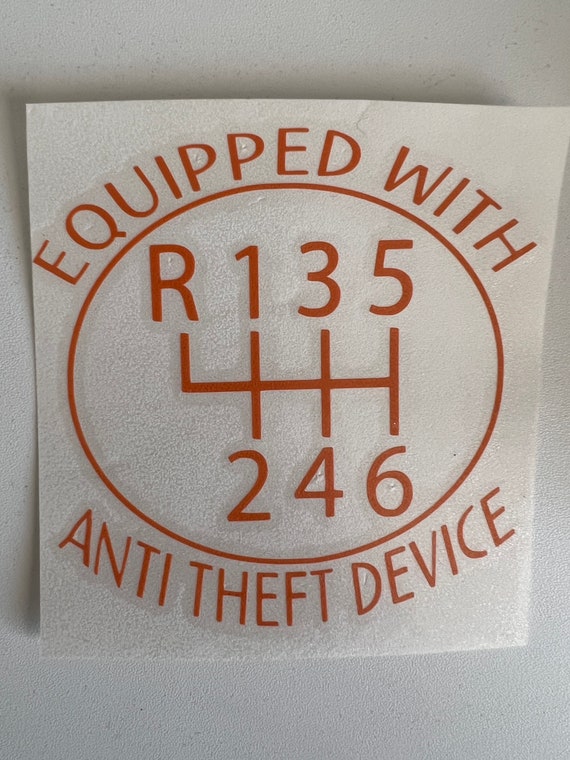 Anti Theft Device 6 Speed Manual Transmission Stickers. Custom Etsy