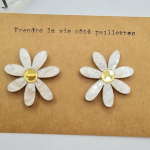 Boucles d'oreilles Maggy puces marguerites afbeelding 4