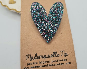 Broche Coeur XXL paillettes