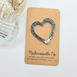 Glitter heart outline pins