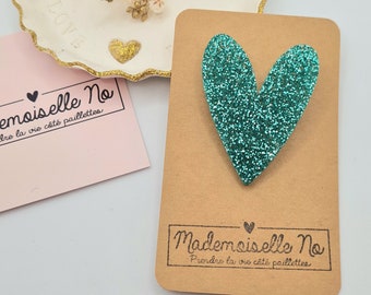 Broche Coeur XXL paillettes