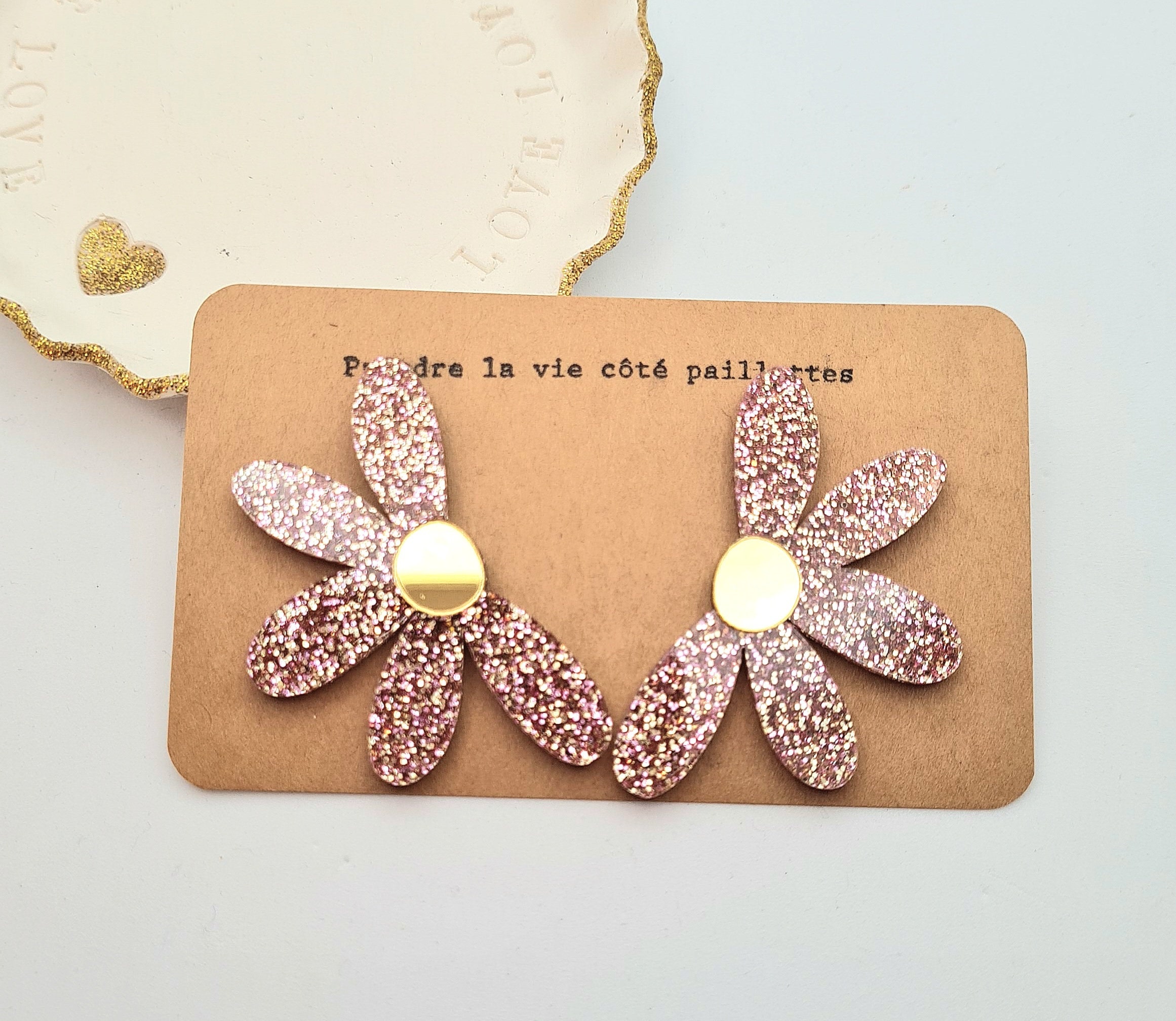 Boucles D'oreilles Clips à Rayures En Plexi Coloré - Bijou Vintage, Occasion