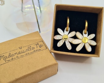 Boucles d'oreilles Maggy Mini créoles marguerites